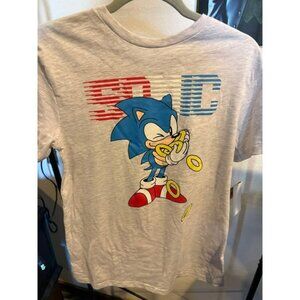 Boys Sonic The Hedgehog American Rings Short Sleeve T-Shirt Heather Gray XL